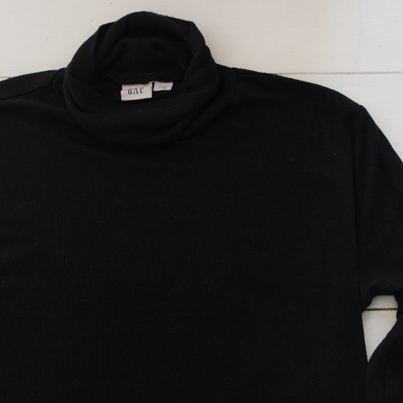 GAP Black Ribbed Long Sleeve Turtleneck - Picture 7 of 7